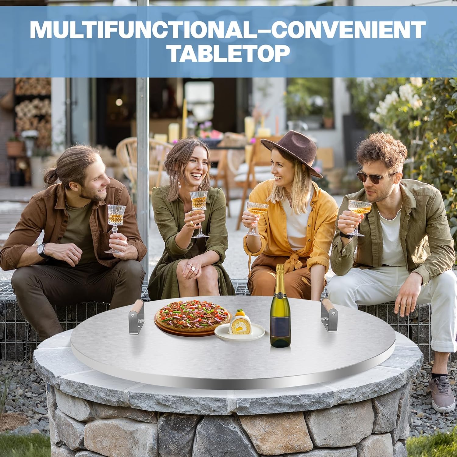 Fire Pit Lid Cover Round - 34