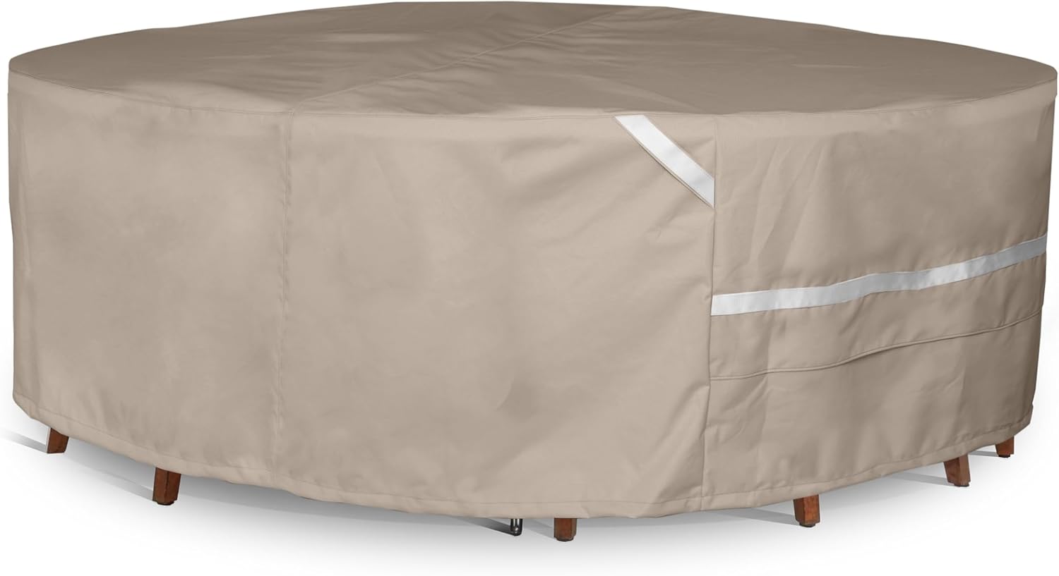 Covermates Prestige Round Fire Pit Chair Set Cover – Heavy-Duty Water-Resistant Outdoor Patio Protection with 900D Polyester, Mesh Air Vents, Buckle Straps & Drawcord Hem, ROUND 86DIAMETER x 30H, Clay