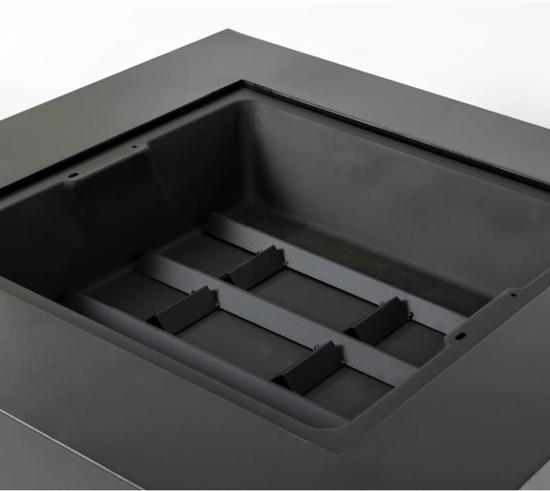 36-Inch Steel Fire Pit Table - Wood-Burning Outdoor Heater with Geometric Design, Portable Patio Centerpiece for 4-8 People