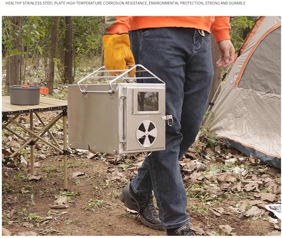 Fire Pits ﻿ Stainless Steel Wood Stove Camping Outdoor Small Heating Portable Foldable Travel Indoor and Outdoor Heating Stove Firewood stove