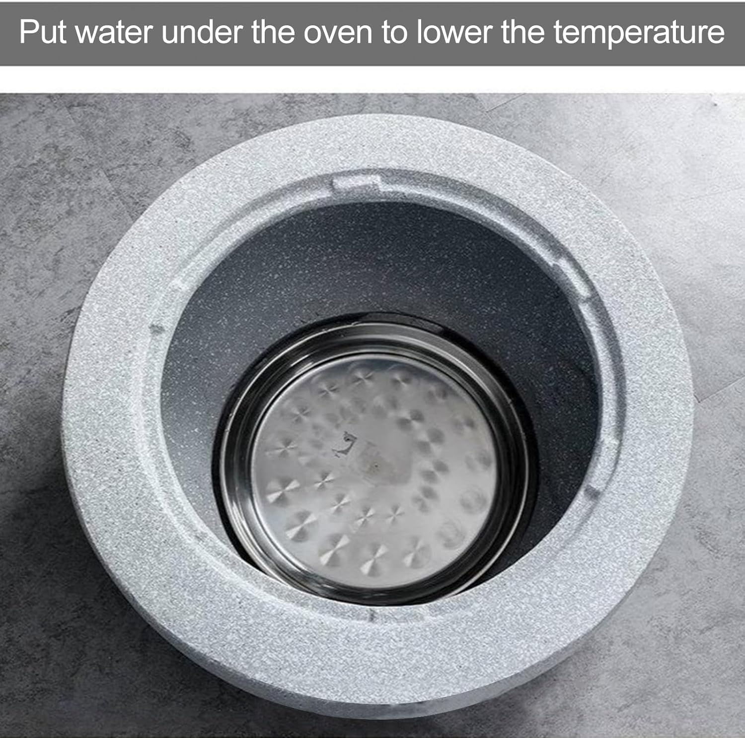 24 in Portable Round Wood Burning Fire Pit, Outside Wood Burning Firepit Bonfire, Barbecue Grill with Sturdy Faux Imitation Concrete Appearance Base, for Patio Garden Backyard BBQ