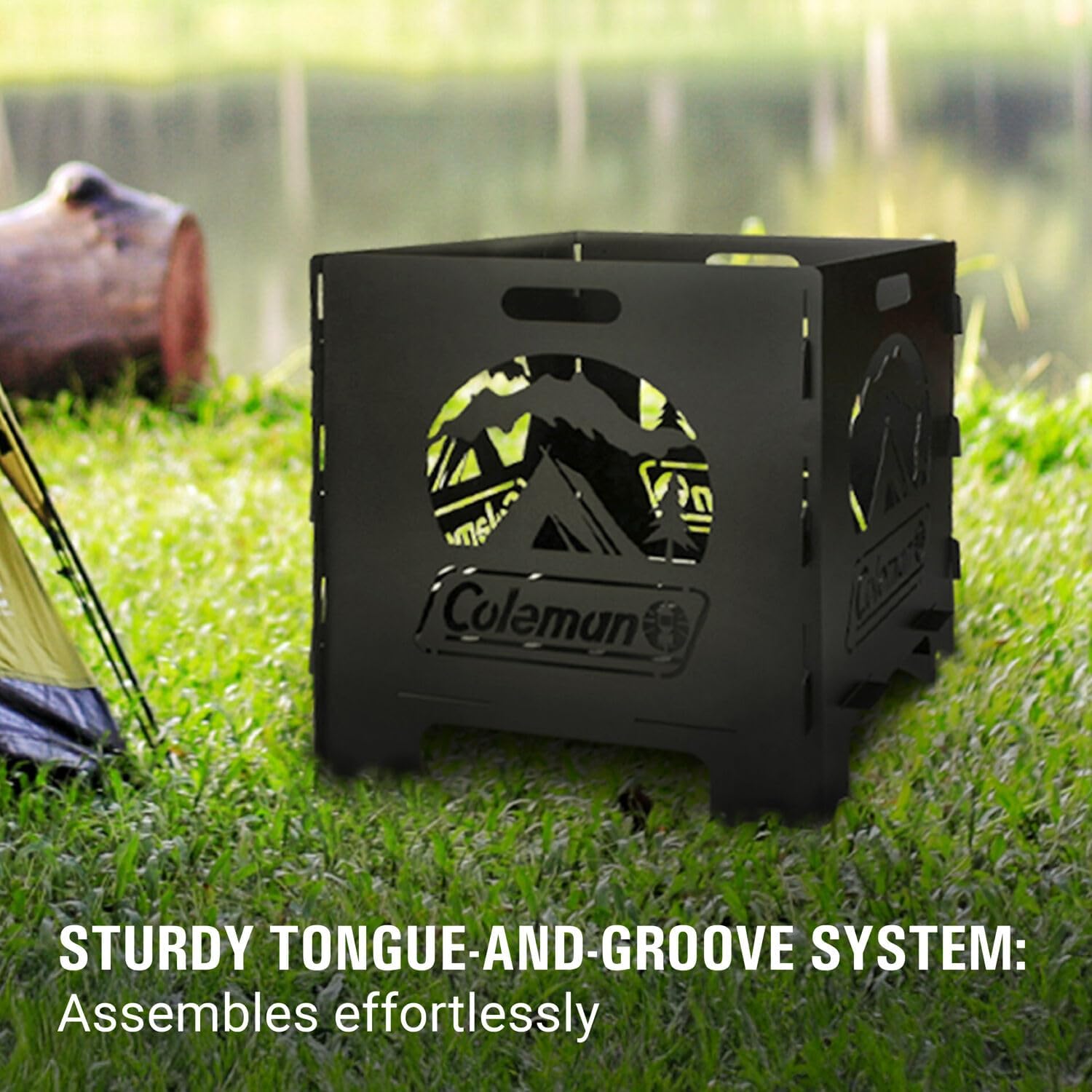 Coleman Pack-A-Way 20” Portable Fire Pit, Large Collapsible Wood Burning Fire Pit, Outdoor Accessory for Camping, Backyard, Deck & Patio, Black