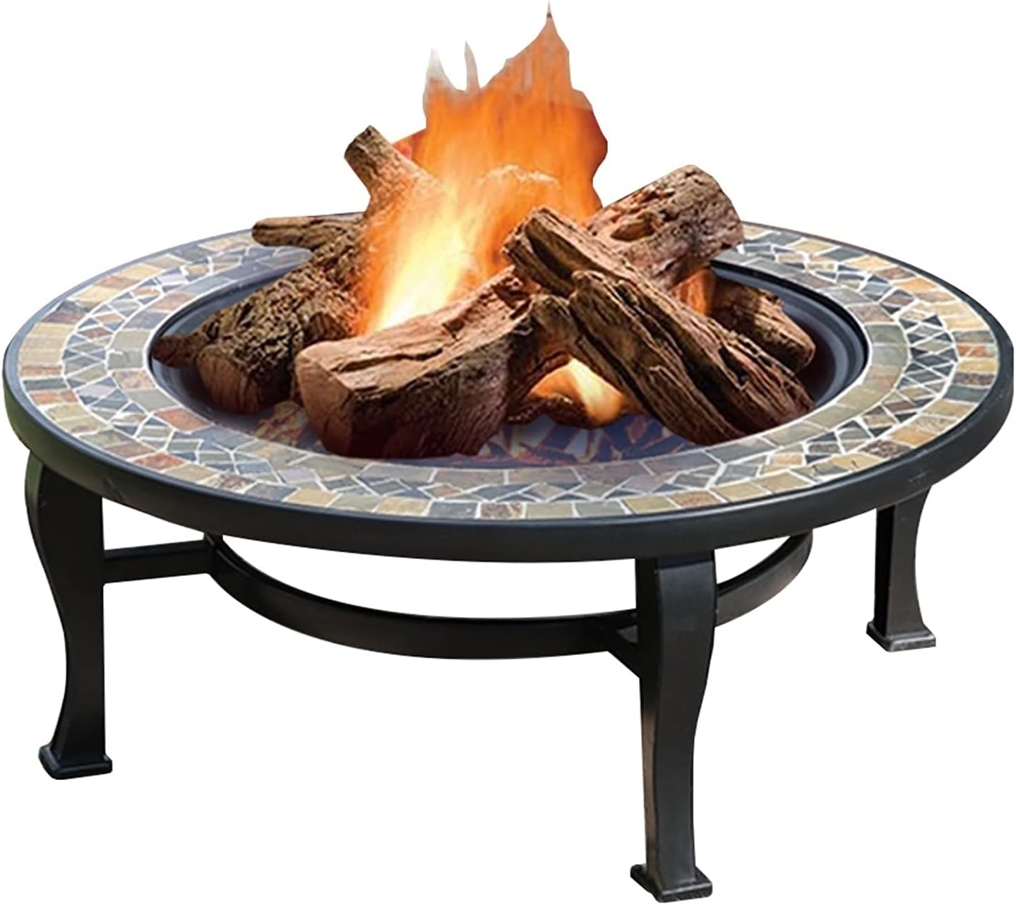 Outdoor Fire Pit Garden Wood Burning Fire Bowl, Portable Outdoor Heating Fireplace, Used for Outdoor Cooking and Campfire, 86cm/33.9