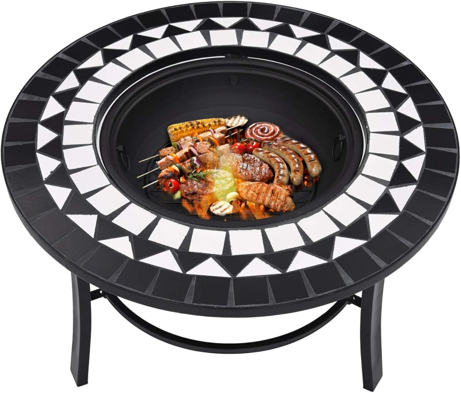 Fire Pits & Outdoor Fireplaces Fire Pit Black and White 26.8