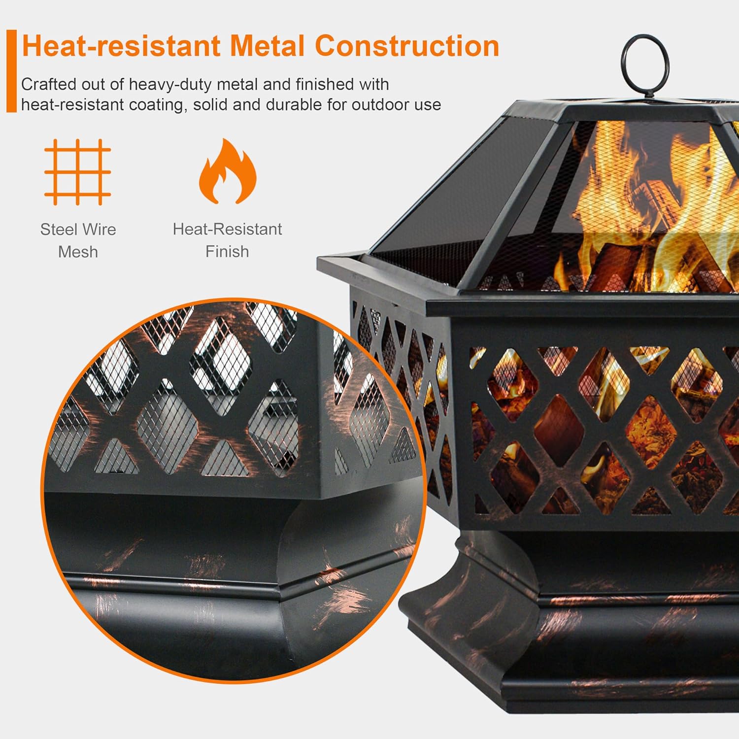 HANGHKAI Hex Shaped Fire Pit 24