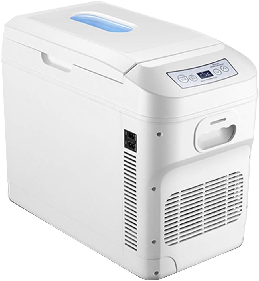 Car Freezer Compact Refrigerator,28L Large-Capacity, Silent and Small Mini Freeze, Car Fridge for Household Car Cooling and Heating, 65W 12V 24V 220V (Color : White, Size : 285140cm)