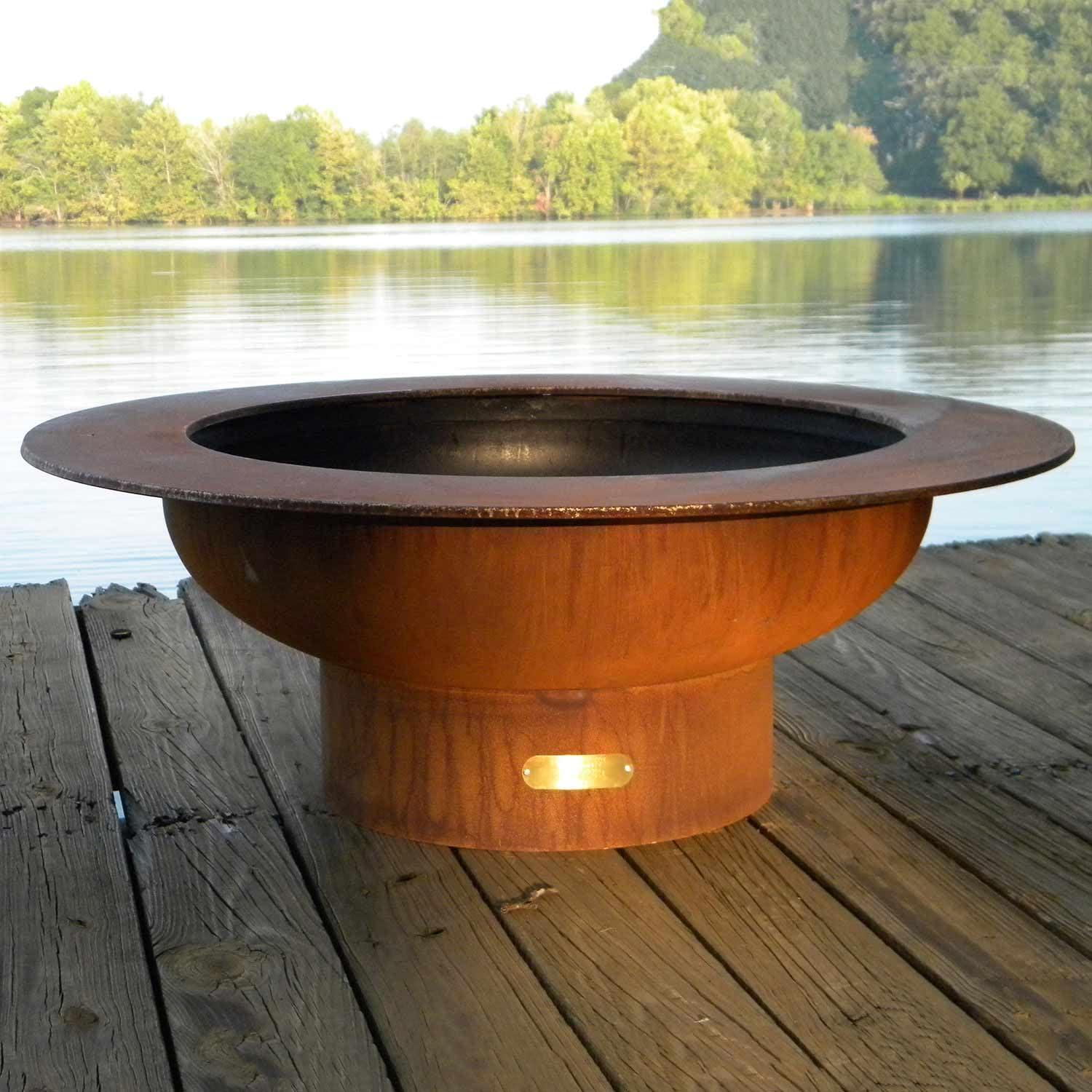 Fire Pit Art Saturn Wood Fire Pit with Lid (Saturn-lid)