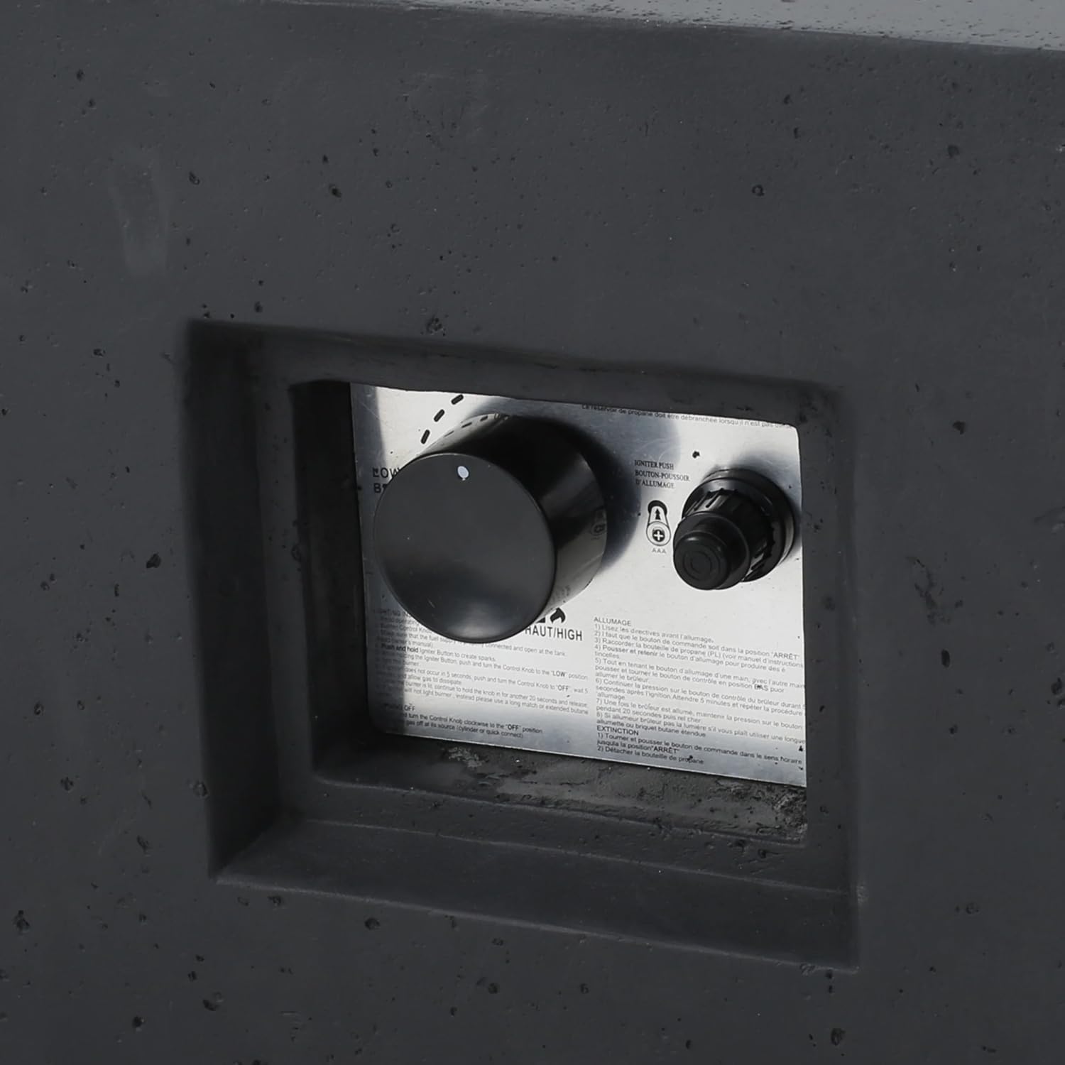 Outdoor 50000 Btu Propane Fire Pit, Dark Grey, with Tank Holder Magnesium Oxide 50,000 Btu Outdoor & Party Use Modern Design