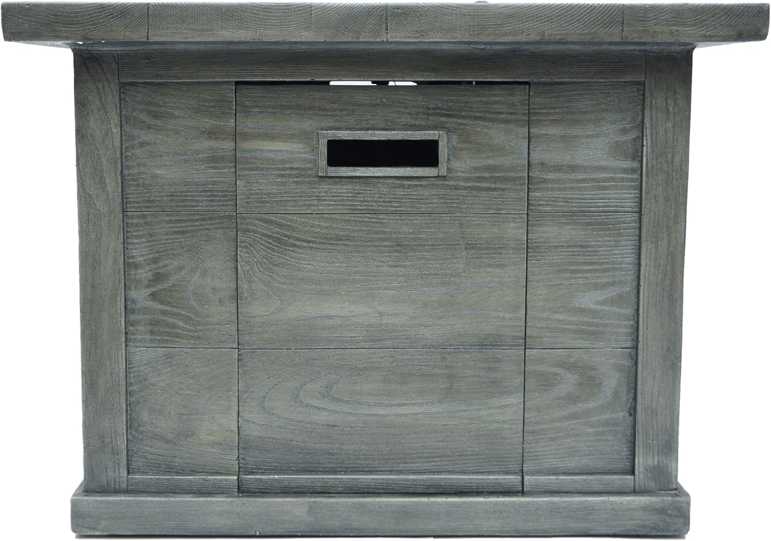 Christopher Knight Home Ellington Outdoor Square Gas Fire Pit, Grey With Wood Pattern