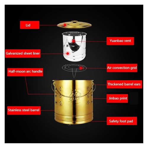 Extra Large Smokeless Stainless Steel Burn Barrel Incinerator with Lid - Outdoor Garden Fire Bin for Waste Disposal, Fire Pit, and Yard Cleanup