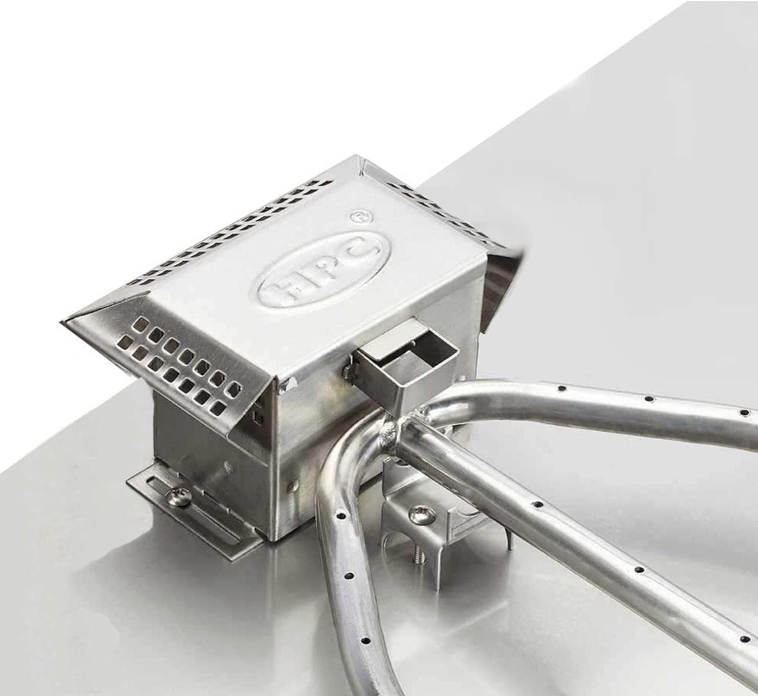 HPC Fire Push Button Flame Sensing Gas Fire Pit Kit (TOR-FPPK36-SQBL-FLEX-LP), 36x36 Pan, 30