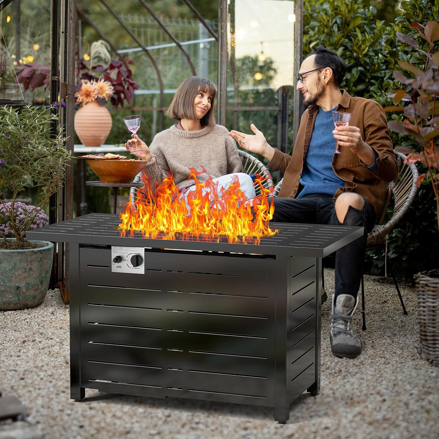 Xbeauty Fire Pit Propane Gas FirePit Table 43