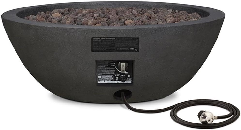 Home Square 2-Piece Set with Propane Fire Pit Bowl and Tank Cover in Shale
