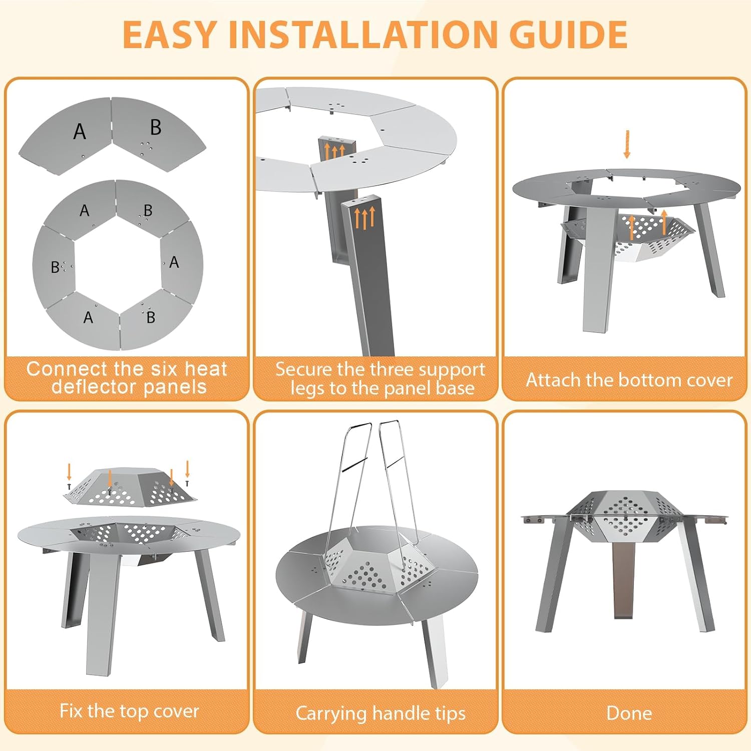 BQMAX FirePit Heat Deflector for Solo Stove Yukon 27
