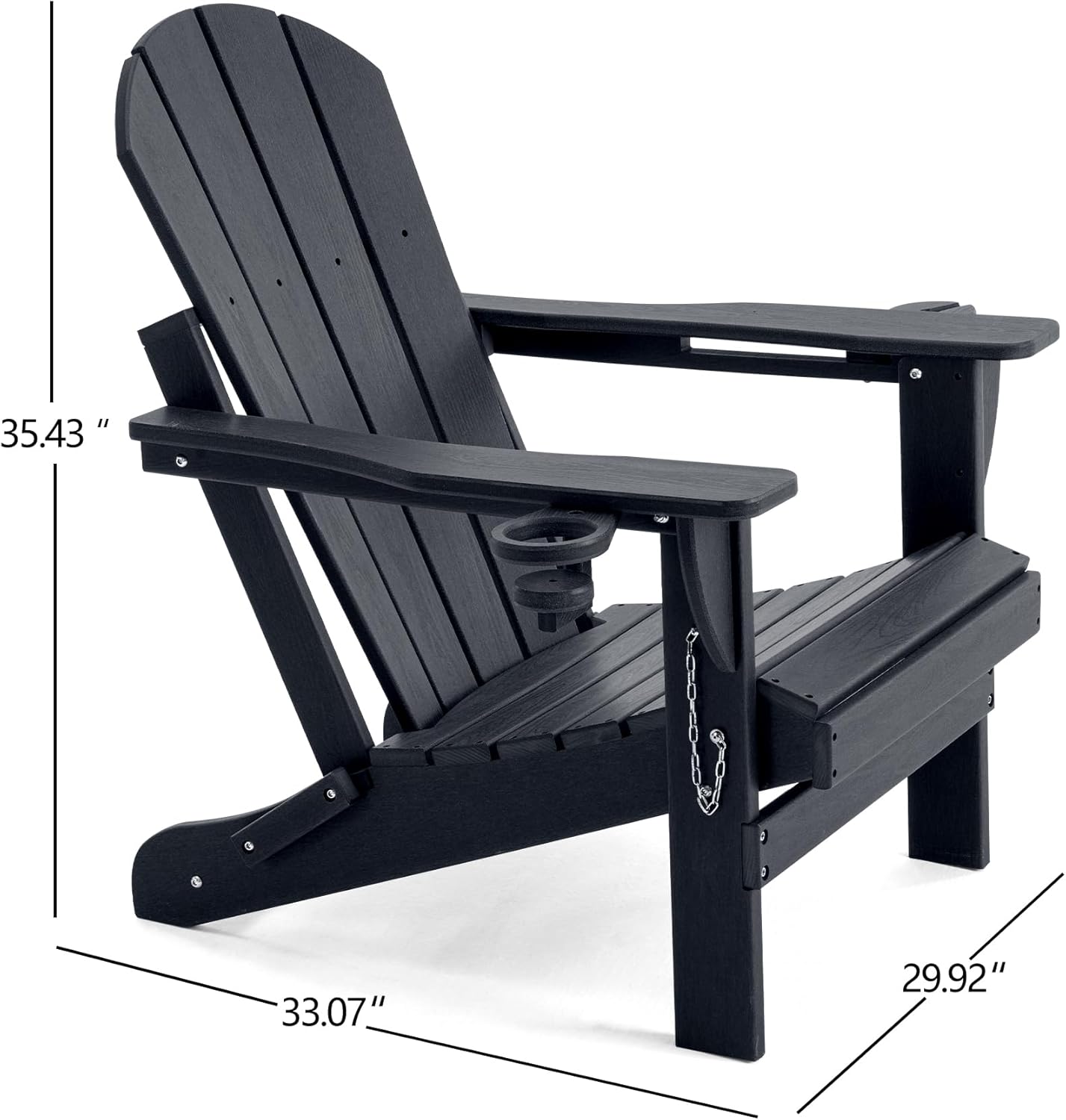 Folding Outdoor Adirondack Chairs Set of 4 with HDPE Side Tables-Plastic Weather Resistant Patio Chairs with Small Outdoor Side Tables 2 Storage for Patio,Fire Pit, Garden and Backyard