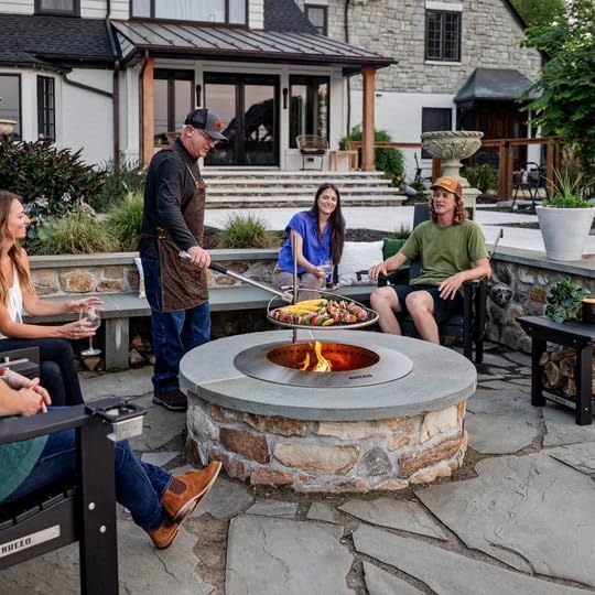 Breeo Zentro Stainless Steel Fire Pit Insert - Smokeless Firepit Ring Insert for Outdoor Fire Pit - for Outside Block, Stone, & Concrete Backyard Firepit Surrounds - Lid Included - Round 24