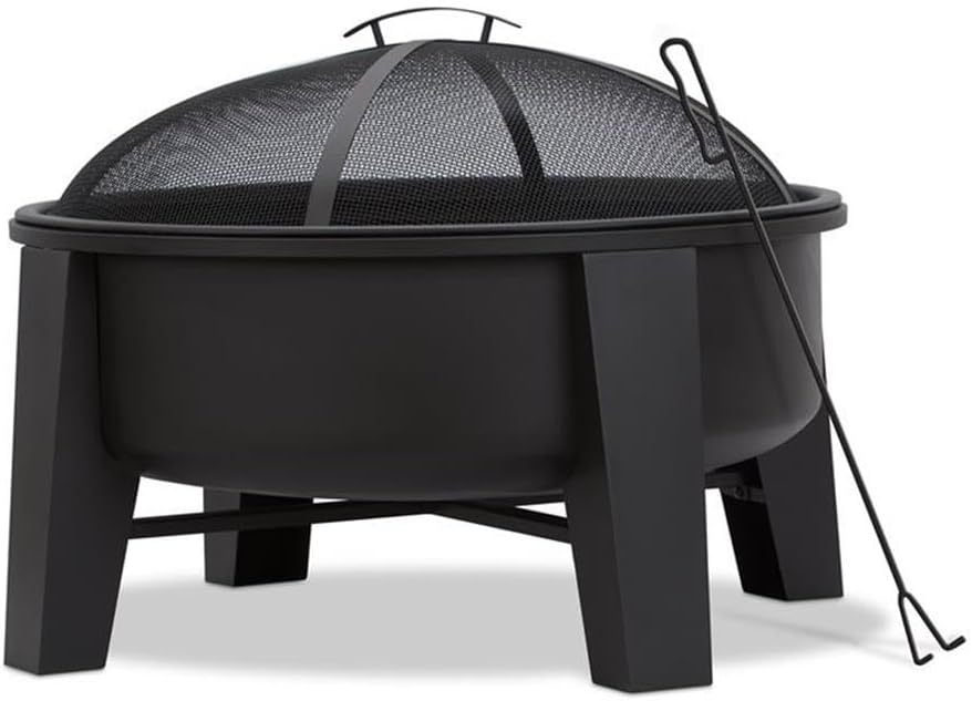 Real Flame Forsyth Wood Burning Fire Pit 360-BLK Black