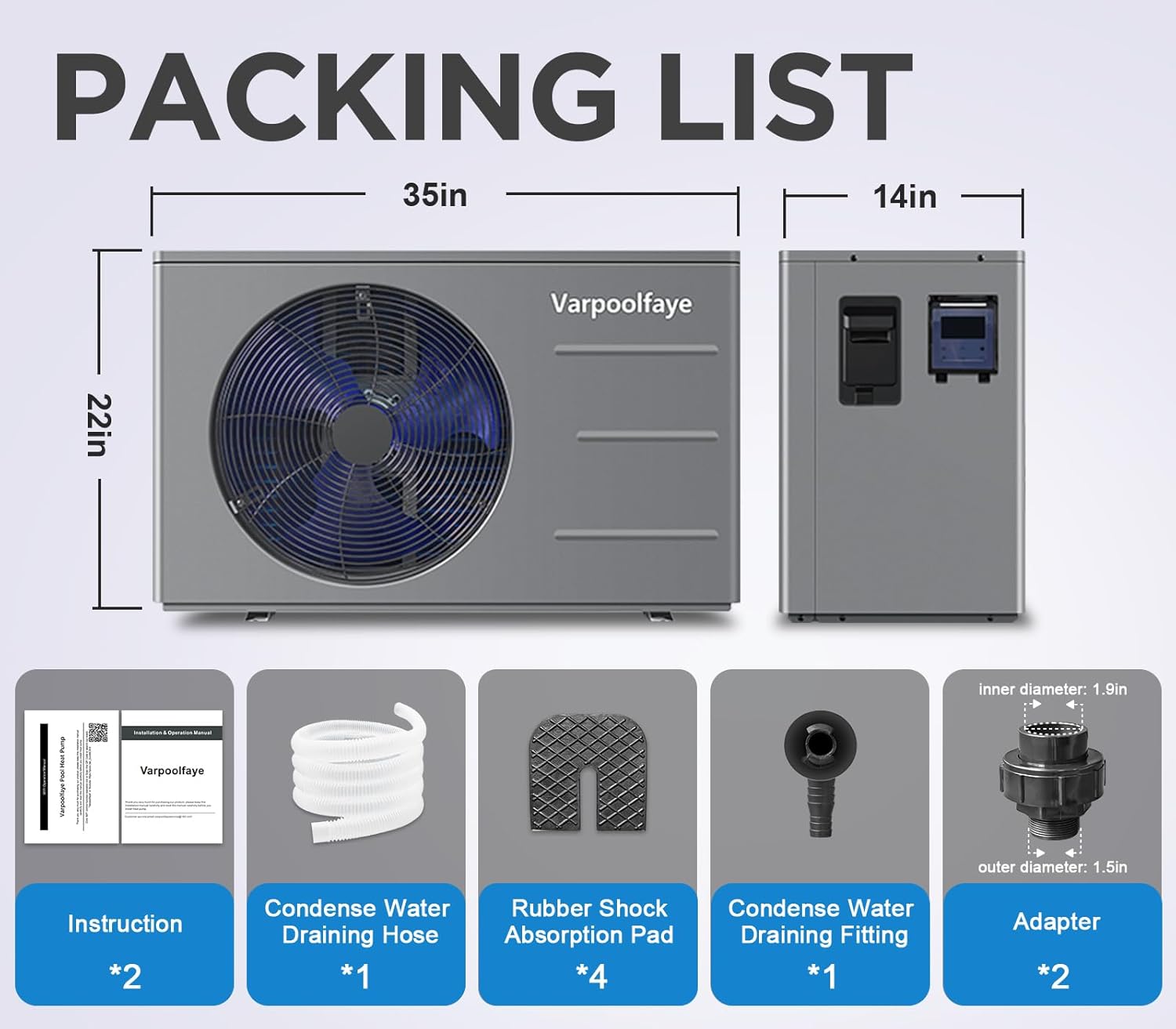 40000 BTU Pool Heater for Above Ground Pool | 12000 Gallons Electric Pool Heater for Inground Pool | WiFi Control | Heating and Cooling Pool Heat Pump 220V 60HZ