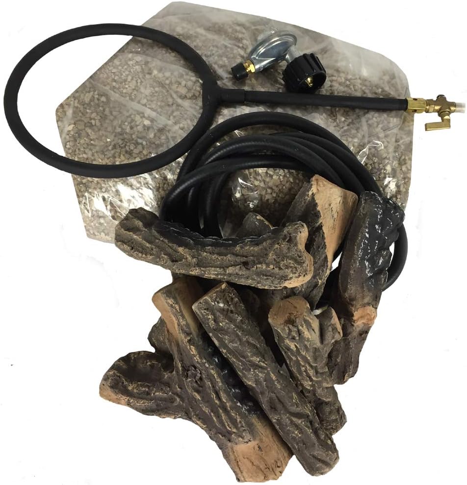 The Blue Rooster Chiminea and Firepit Gas Conversion Kit with 20' Hose