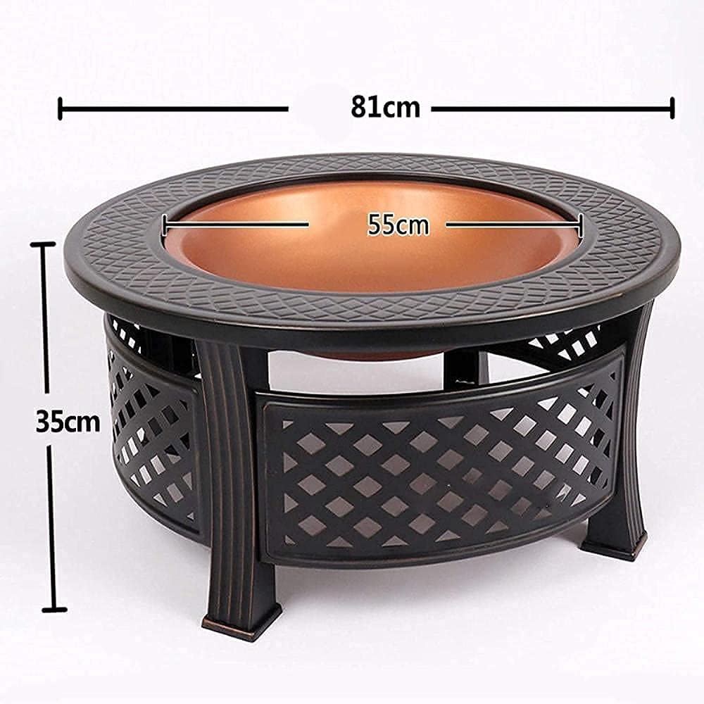 Outdoor Fire Pit with BBQ Grill Shelf Garden Patio Heater/BBQ/Ice Pit Fire Bowl for Garden and Patio Outdoor Garden Fire Pit with Waterproof Cover