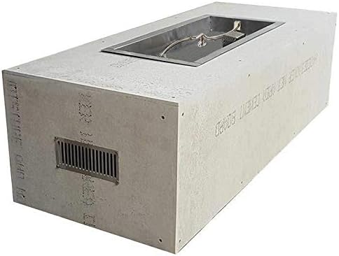 HPC Fire Rectangular Unfinished Gas Fire Pit Enclosure with Match Lit Insert (U60X24-SFIREMLFPKCEK-NG), 36x14 S-Fire Rectangular Pan, Natural Gas, 60x24-Inch