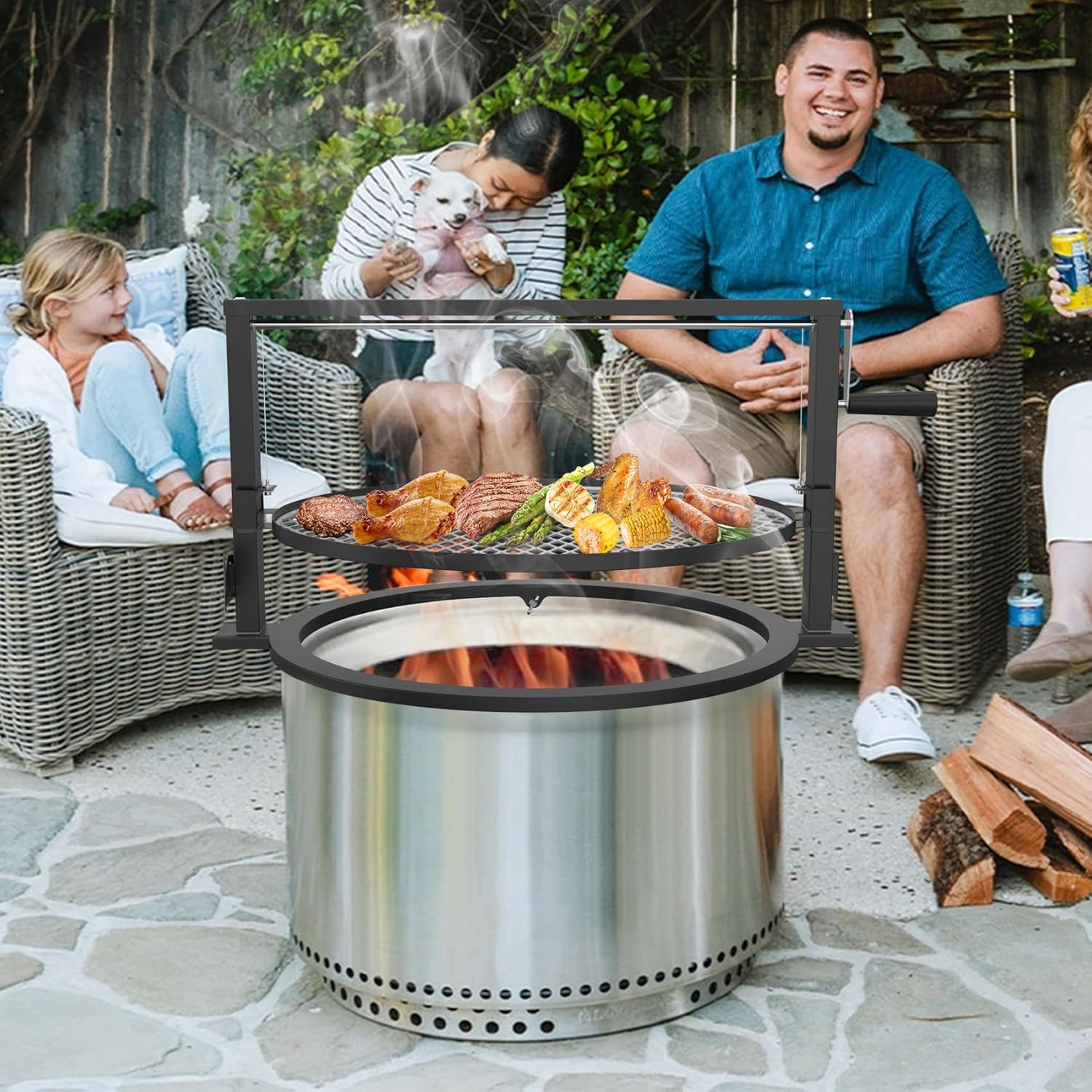 Onlyfire Santa-Maria Style Rotisserie Rotating System for Solo Stove Yukon 27