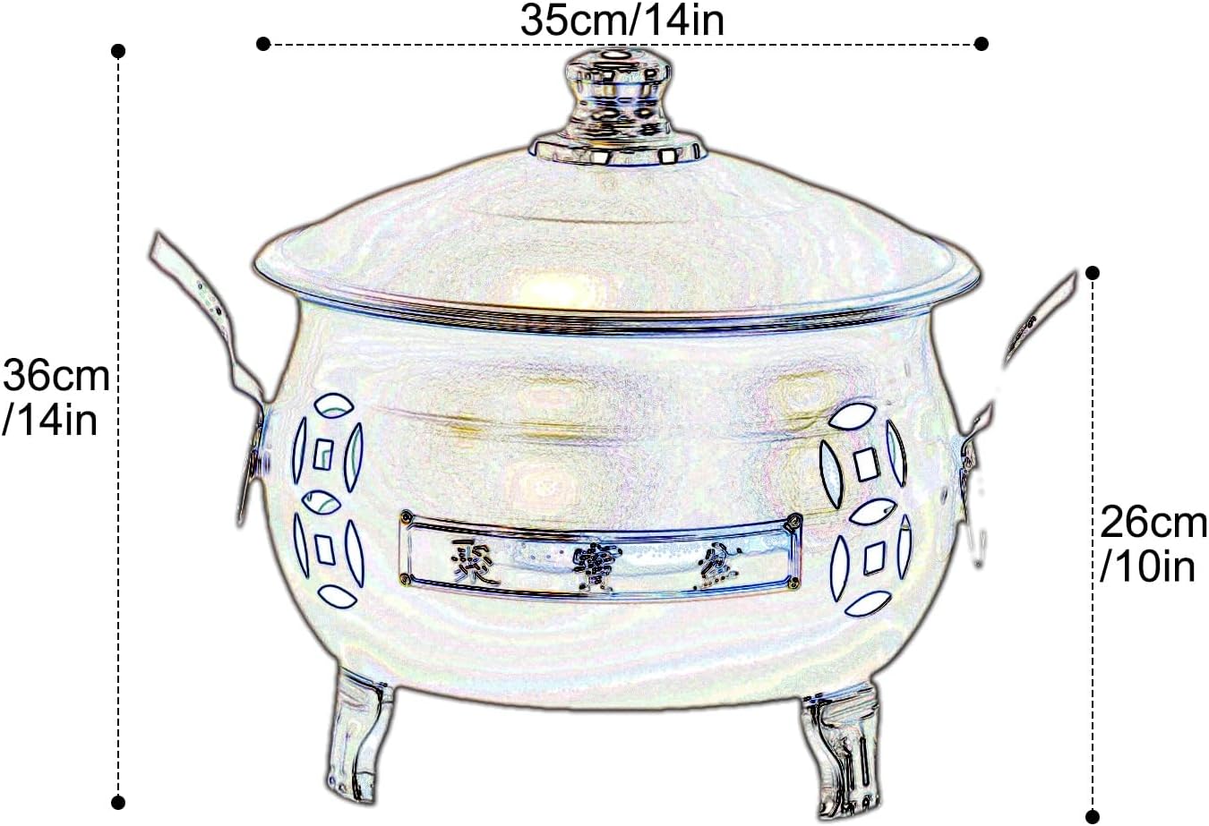 Outdoor Burn Barrel, Incinerator with Lid, Metal Fire Pit, Double Handle Trash Burning Containers, for Burning Garbage Leaves(Gold,35cm/14in)