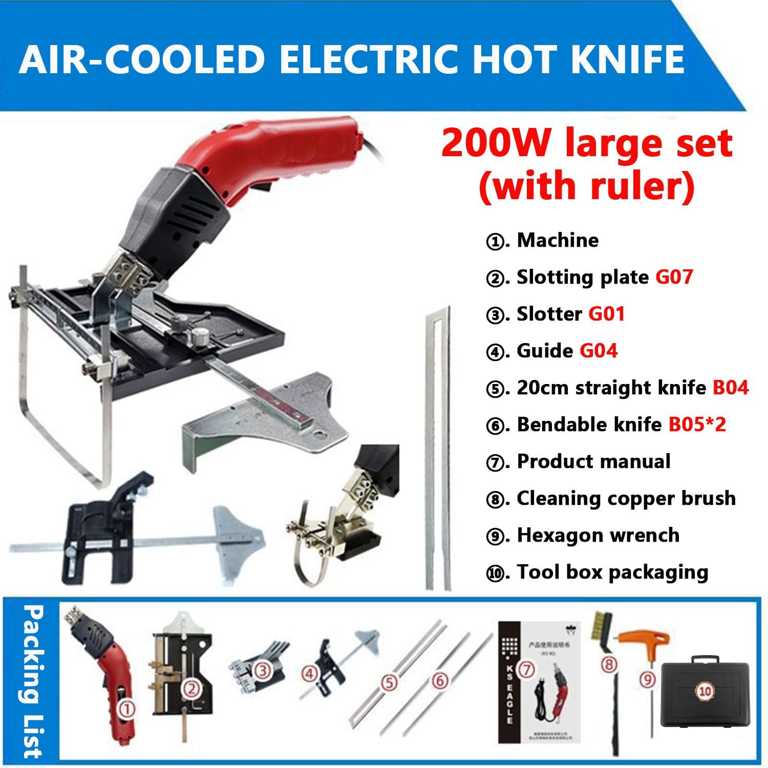 500℃ Hot Knife Foam Cutter,5s Fast Heating,15-Speed Temperature Adjustment,Dual Fan Cooling,With Electronic Micro Switch,Close When Released,Suitable for Slotting/Cutting of Rubber, Nylon and Fiber