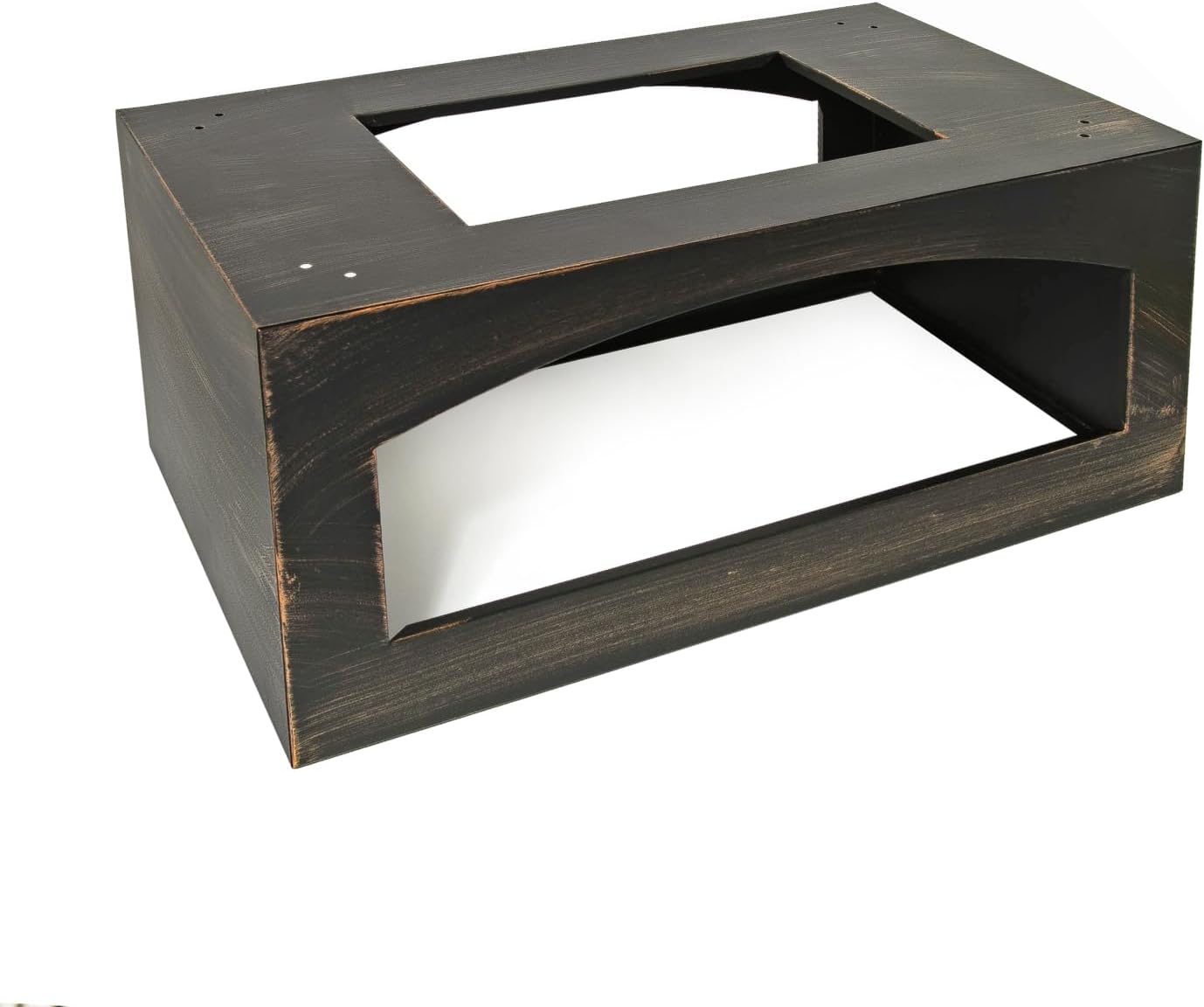 Geelife 37-Inch Rectangular Metal Outdoor Wood Burning Fireplace - Outdoor Fireplace with Built-in Log Storage and Poker-Brushed Bronze