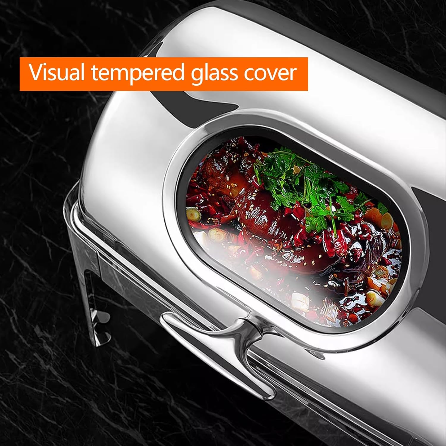 Food Warmers for Parties Buffet with Visible Lid Buffet Serving Dishes for Heating and Cooling, 9QT Stainless Steel Chafing Dish Buffet Set for Catering Party Event Serving