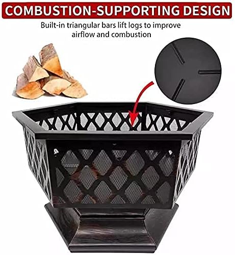 Bowl,Creativity Hexagon Firepit Bowl,Decor Wood Burning Heater Grill
