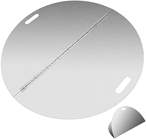 Stainless Steel Fire Pit Cover Fits Round Drop-in Fire Pit Pan and Round Flat Fire Pit Pan,40Inch
