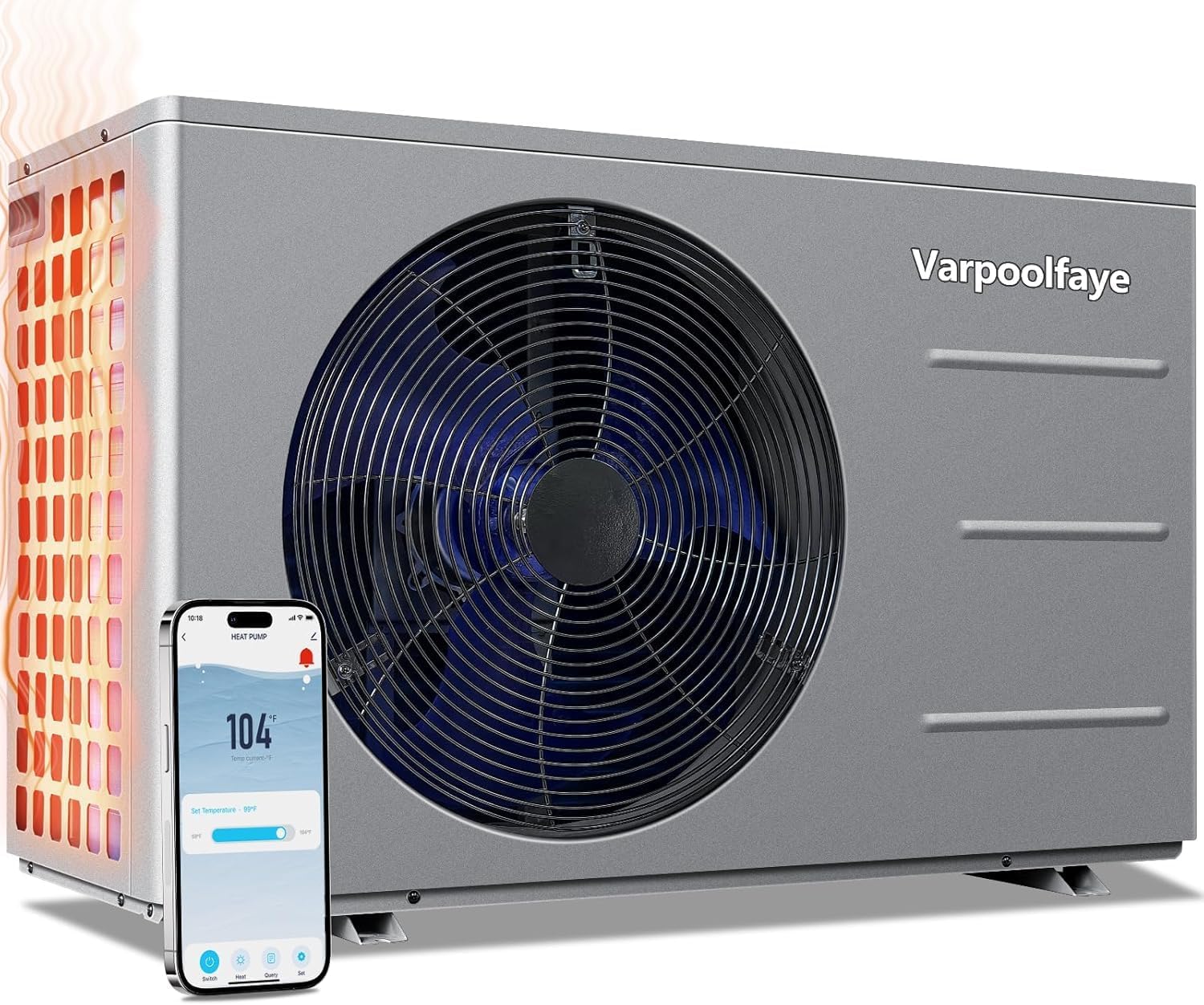 40000 BTU Pool Heater for Above Ground Pool,12000 Gallons Electric Pool Heater for Inground Pool,WiFi Control,Heating and Cooling Pool Heat Pump 220V 60HZ