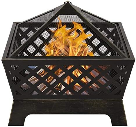 67.01 x 67.01 x 58.42)cm (L x W x H) Steel brazier grill Spark Protection ,Brazier for Patio,Backyard,Garden,Beach,Camping,Picnic