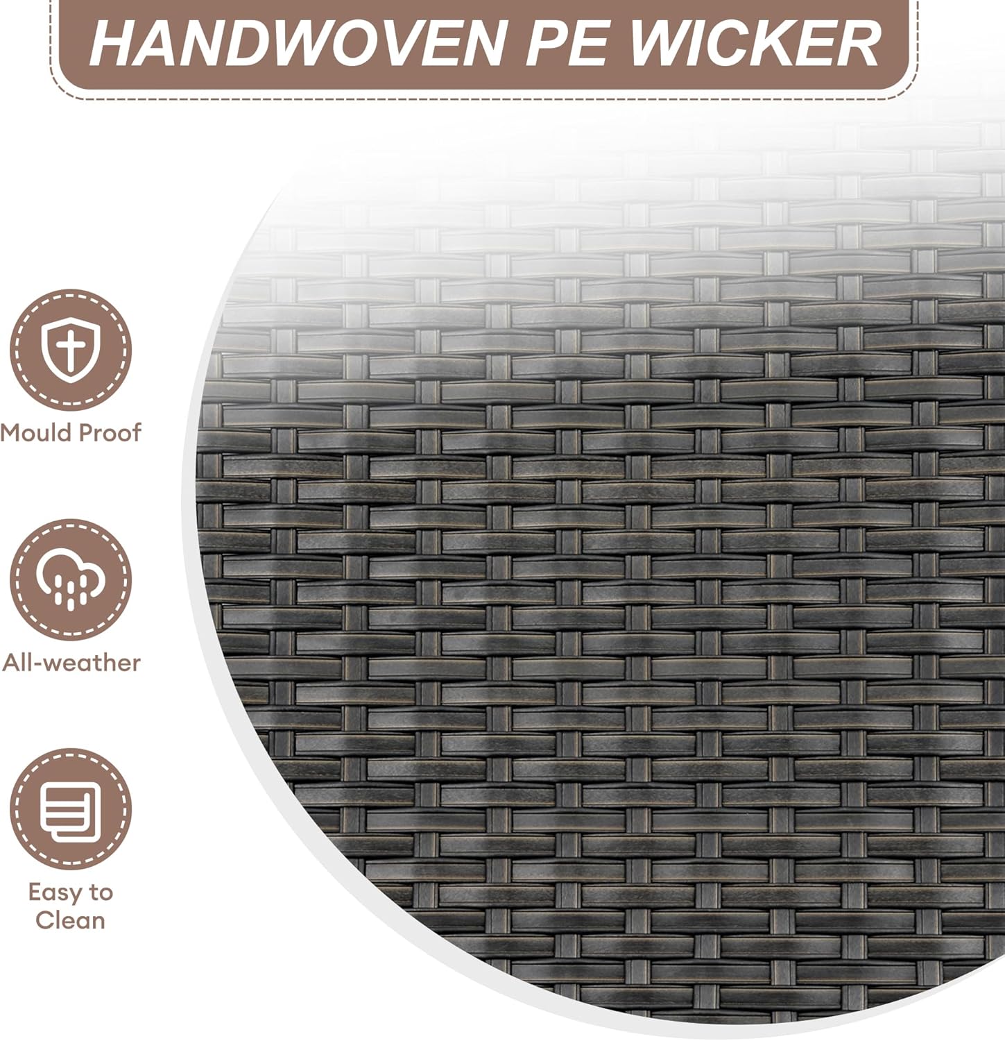 HOOOWOOO Patio Outdoor Furniture Set with Fire Pit Table,6 Piece Wicker Couch Sofa Swivel Chair Set,Weather Resistant Conversation Seating High Back Curve Arm(Orange Red)