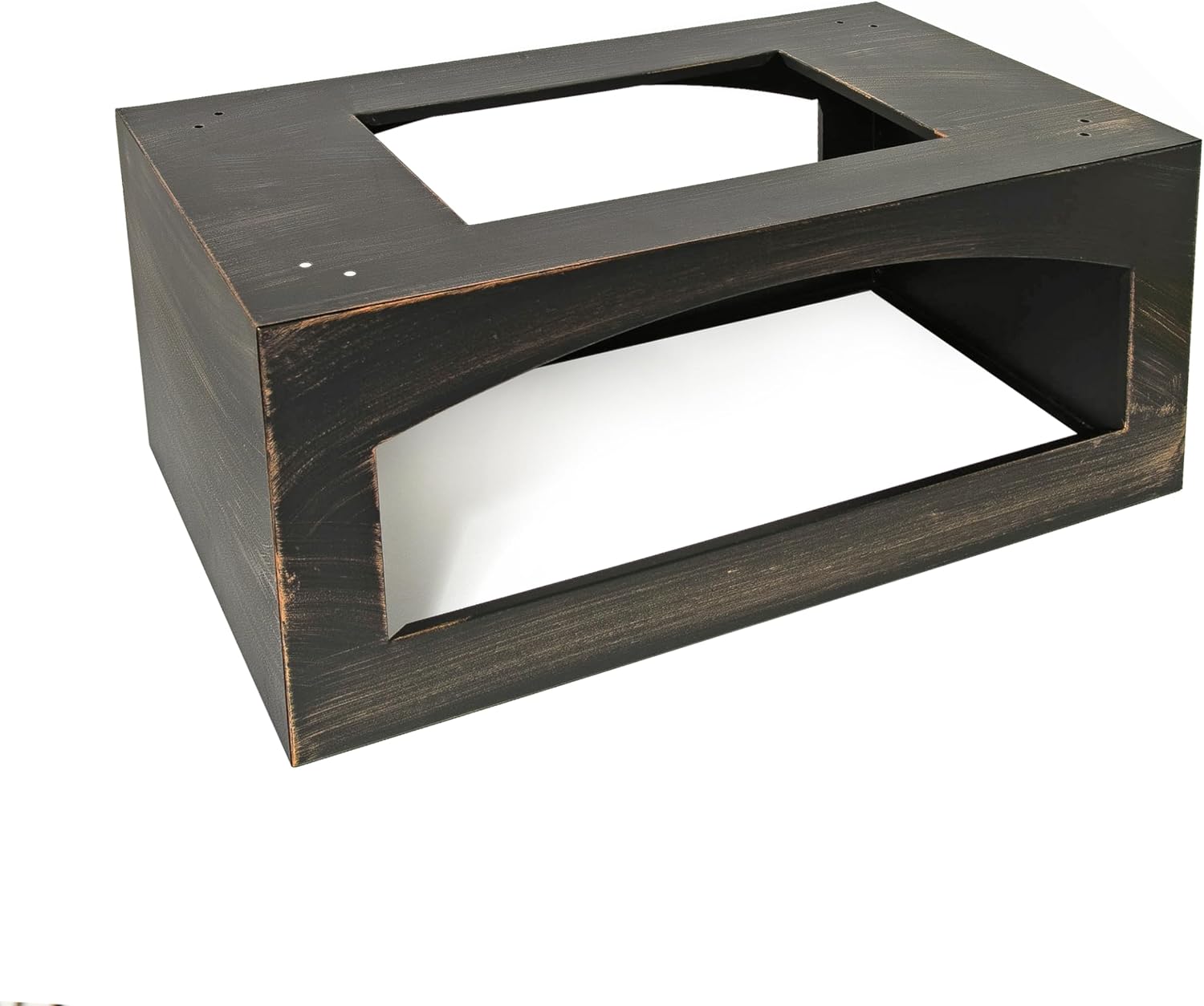 GOWE 37-Inch Rectangular Metal Outdoor Wood Burning Fireplace - Outdoor Fireplace with Built-in Log Storage and Poker-Brushed Bronze,Log Burner Fire Pit for Patio Garden and Backyard