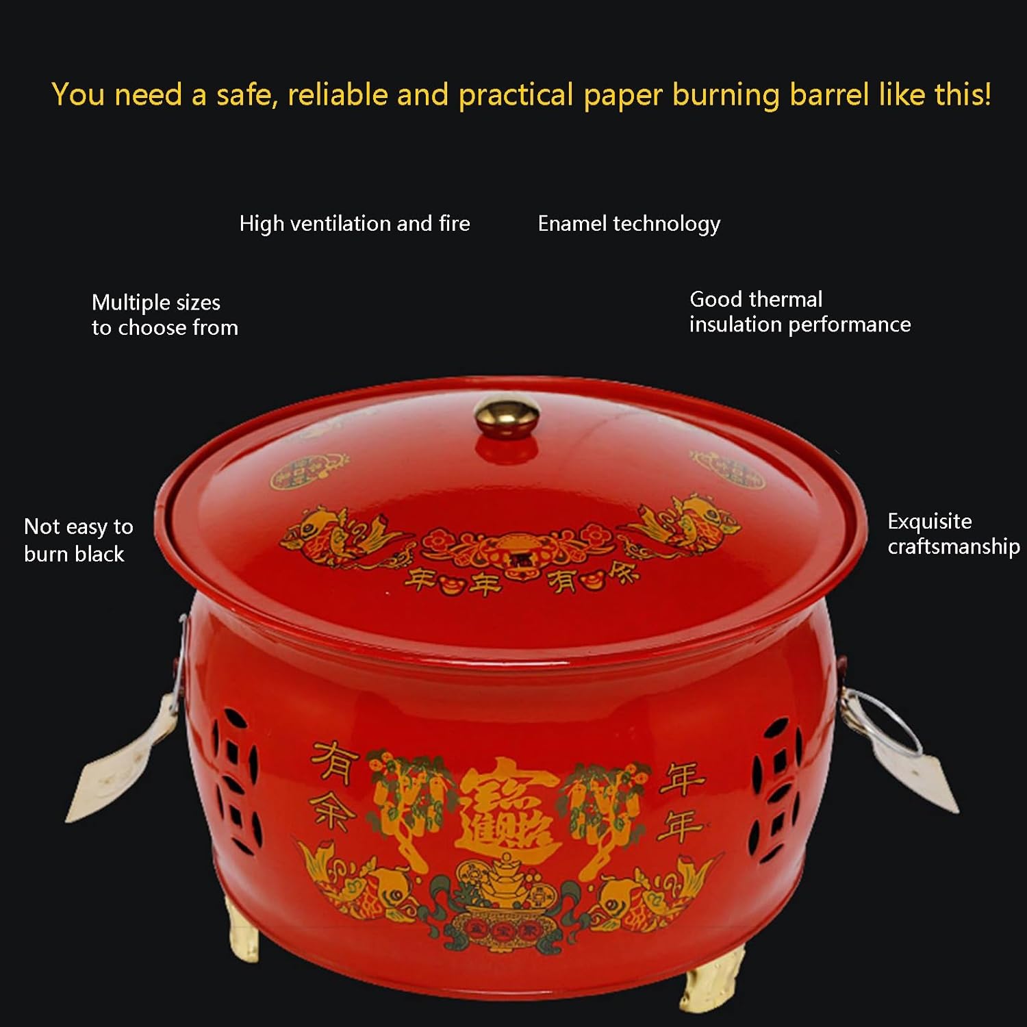 Stainless Steel Incinerator Cage with Lid,Paper burning barrel With anti-scalding handle，Burn Barrel, Outdoor Fire Pits,burn barrel trash，portable incinerators，Stainless Steel Burn Barrel，outdoor, par