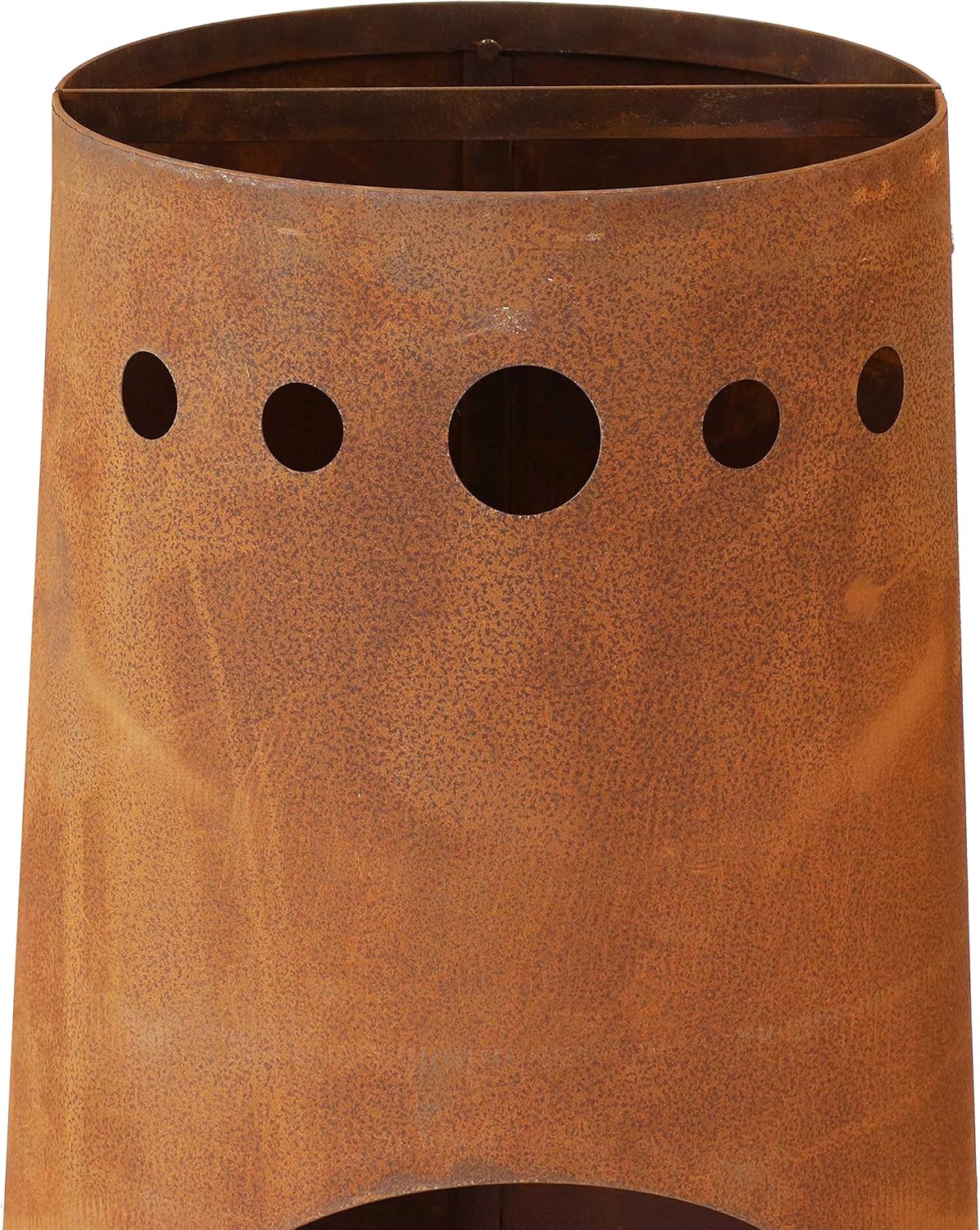 Sunnydaze Santa Fe 50-Inch Rustic Outdoor Wood-Burning Chiminea Fire Pit with Rust Patina Finish - Chiminea Outdoor Fireplace with Wood Grate