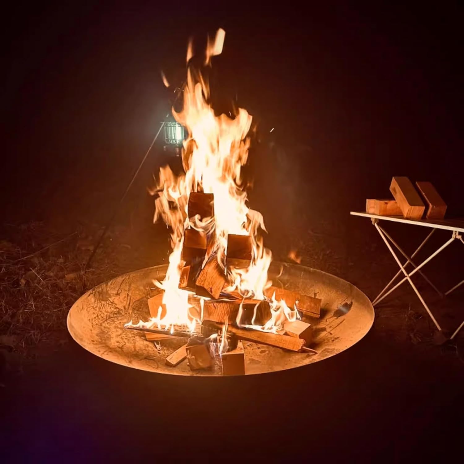 Generic BBQ Pit, Wood Burning Fire Pits for Outside, Thickened Corten Steel Basin Body for Wood Pellet Bonfire BBQ on Patio Garden Backyard Picnic, 5-7 People, 60*28cm, Metallic