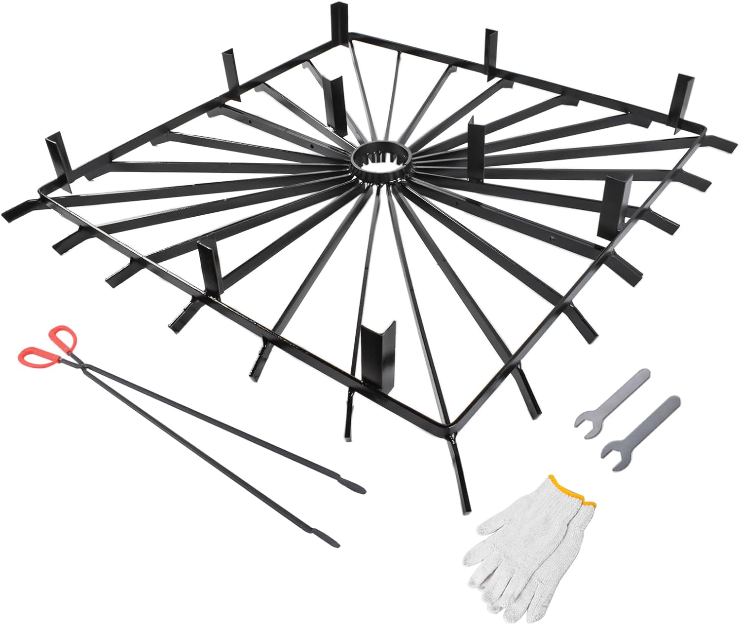 Square Fire Pit Grate, 36'' x 36''Heavy Duty Fire Pit Grates for Outside