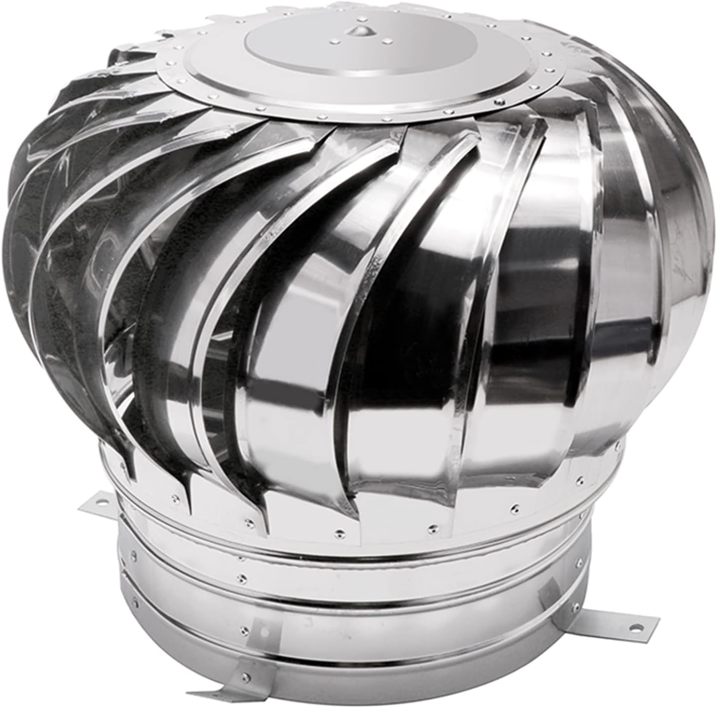 Turbine Ventilator Stainless Steel Rotating Chimney,Spinner Anti Downdraught Chimney,Cowl Cap with Claw Base Energy Saving,for Houses Factory Attic Farm (100mm)
