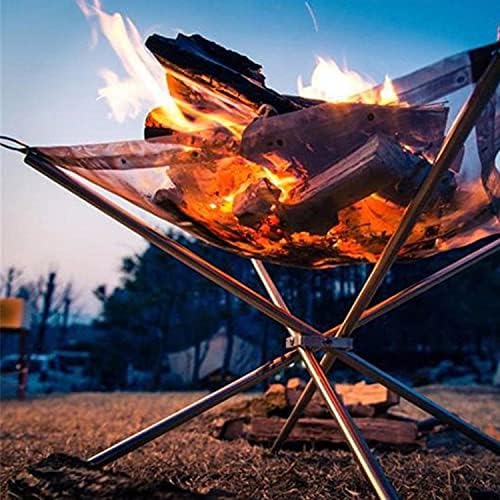 Home Folding Fire Pit Garden Party Bonfire Stand Outdoor Bonfire Equipment Stainless Steel Foldable Carbon Stove, Bearing 5kg