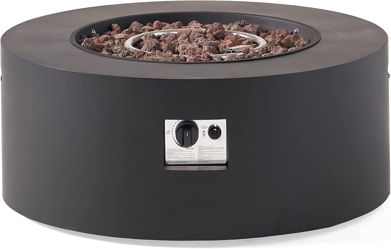 Christopher Knight Home Wellington Outdoor 40,000 BTU Circular Fire Pit (No Tank Holder) - Dark Gray