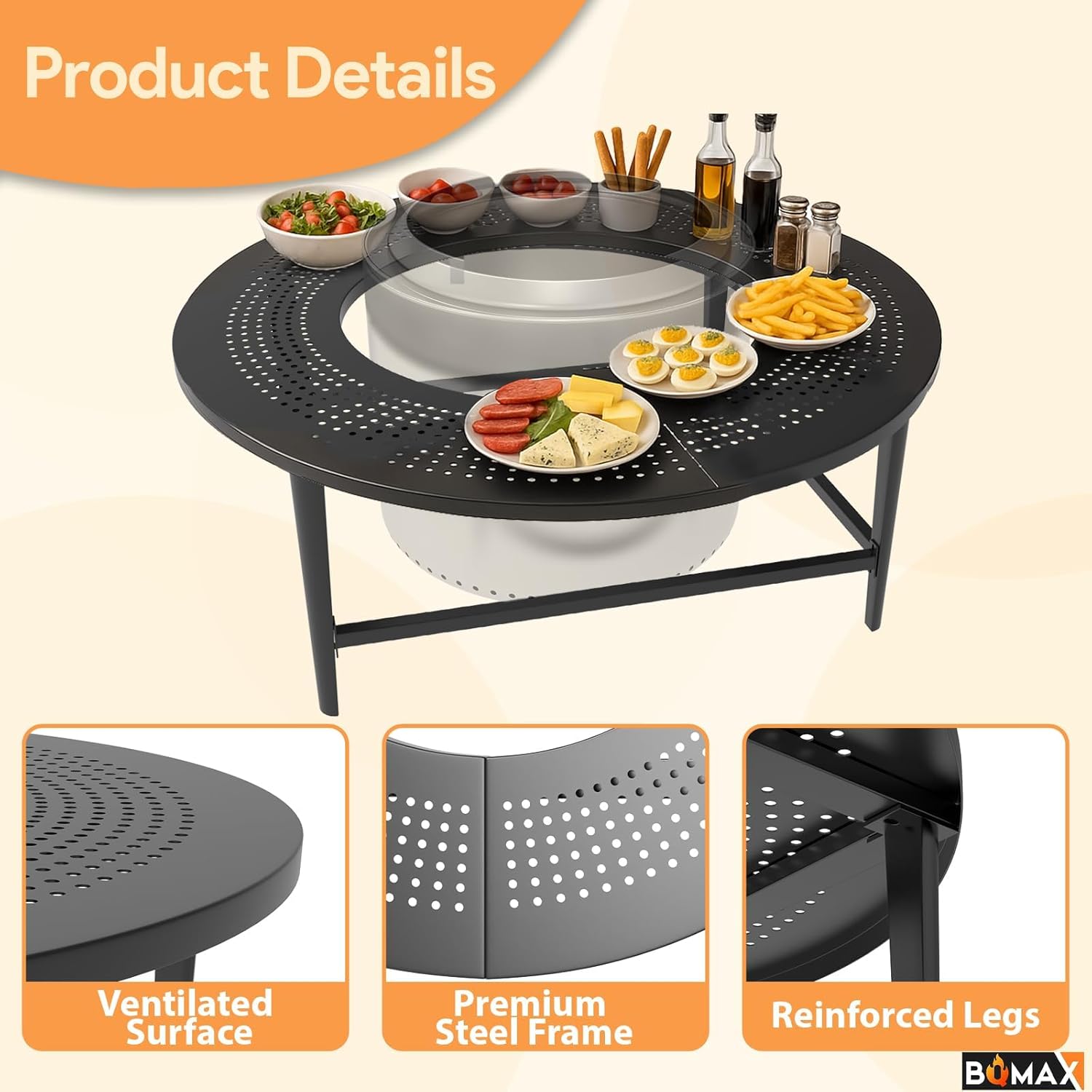 FirePit Heat Deflector and Fire Pit Surround Tabletop for Solo Stove Yukon 27