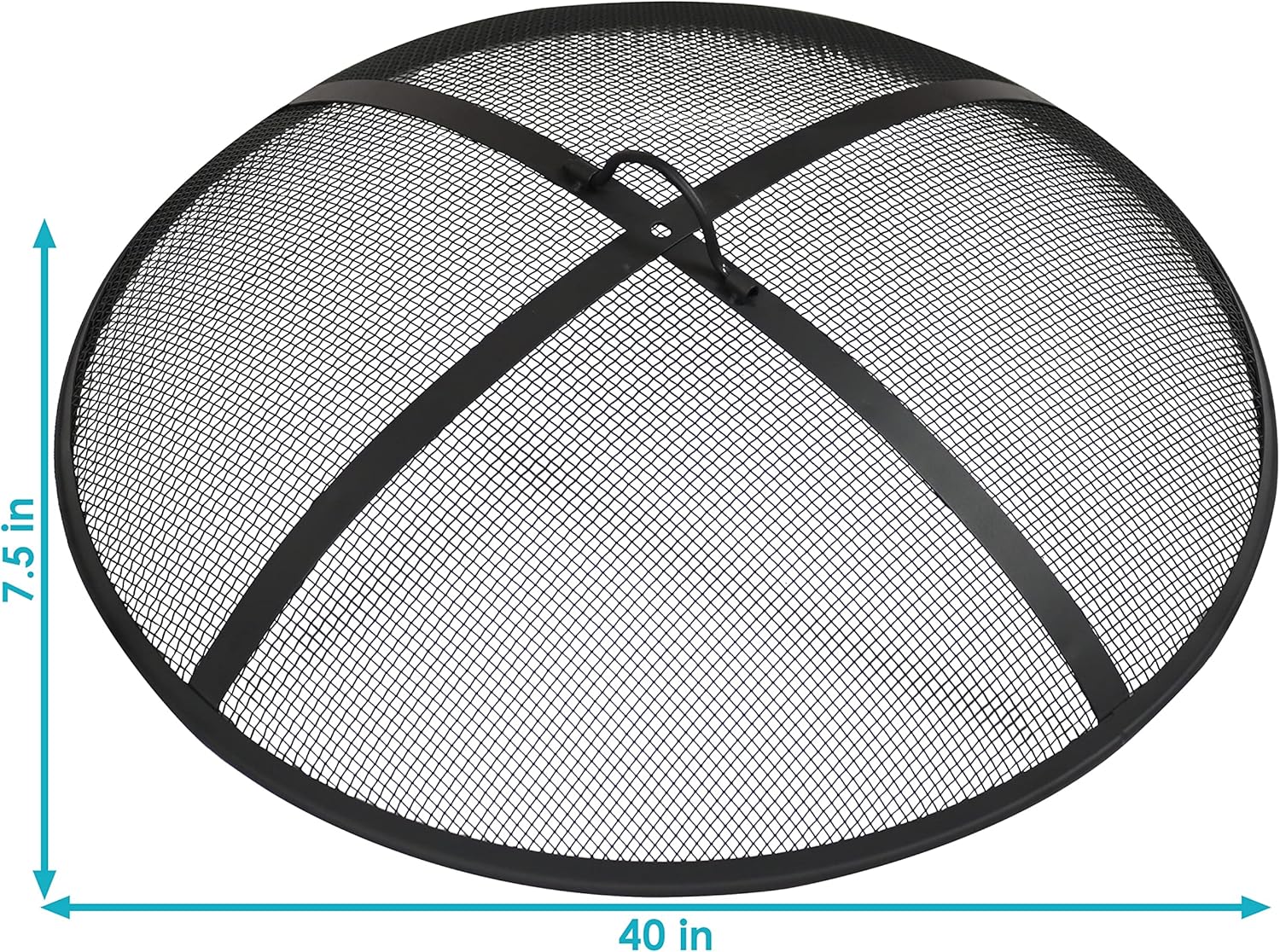 Sunnydaze Heavy-Duty Steel Mesh Fire Pit Screen - Fire Pit Spark Screen with Handle - 40-Inch Diameter