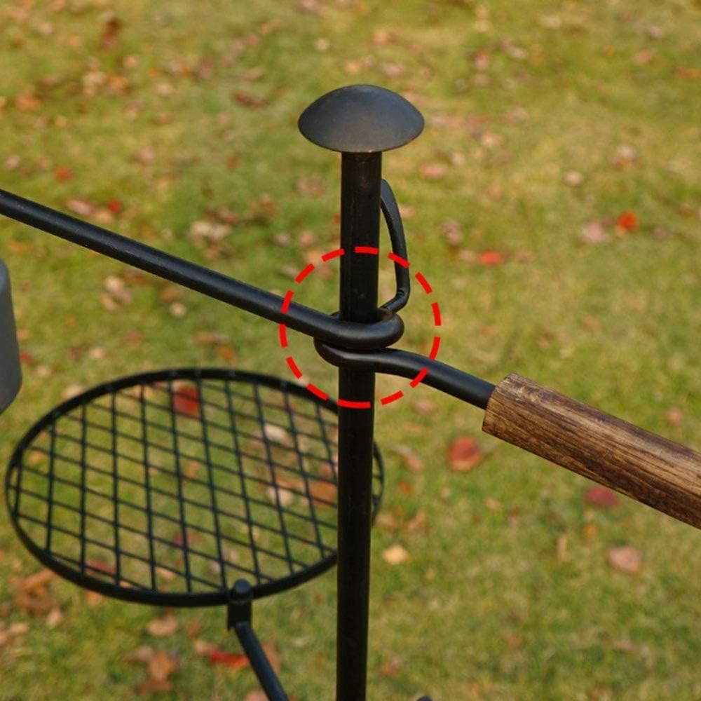 Barbecue,Cast Iron Firepit Grill,Outdoor Adjustable Fire Pit BBQ Grilling,for Camping Barbecue