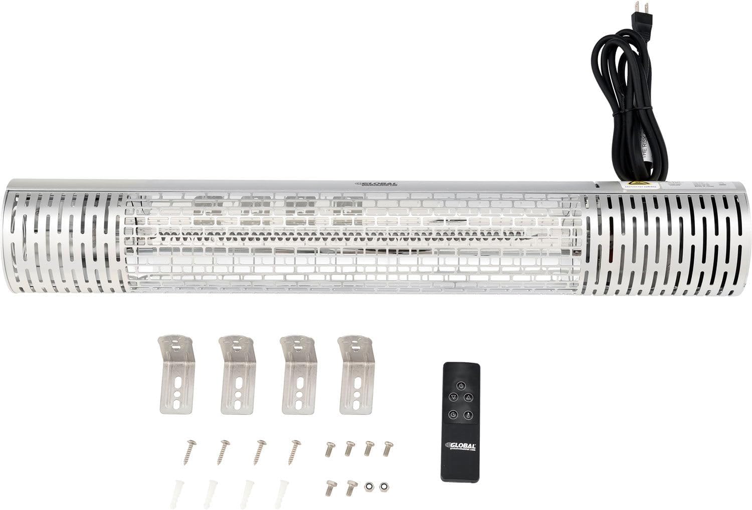 Global Industrial Infrared Patio Heater W/Remote Control, Wall/Ceiling Mount, 1500W, 120V