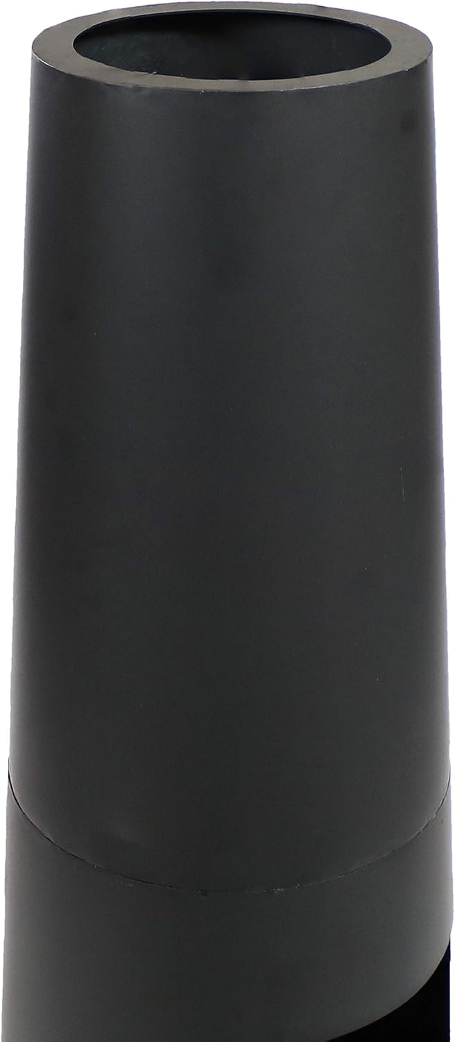 Sunnydaze Chiminea Outdoor Fireplace - Chiminea Fire Pit with Poker and Cover - Outdoor Wood-Burning Fire Pit - Black