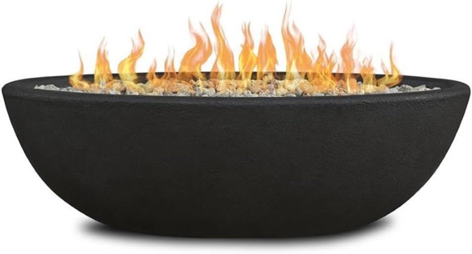 Home Square 2-Piece Set with Oval Propane Fire Bowl and Tank Cover in Shale