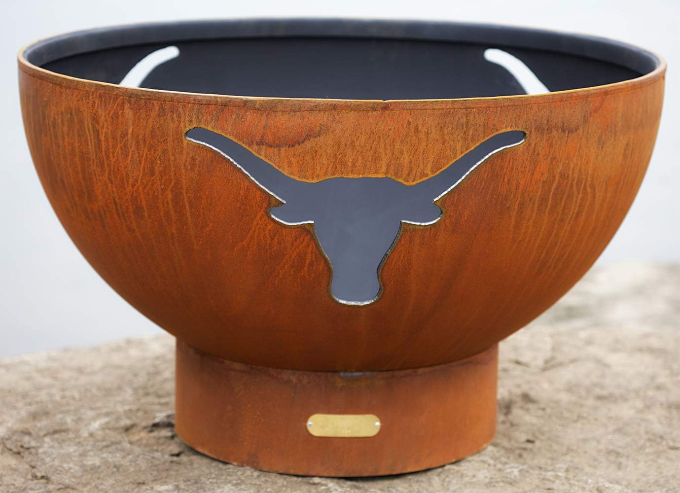 Fire Pit Art Long Horn Wood Burning Fire Pit Bowl Outdoor Patio Furniture Steel Firepit Iron Oxide Finish Portable Campfire